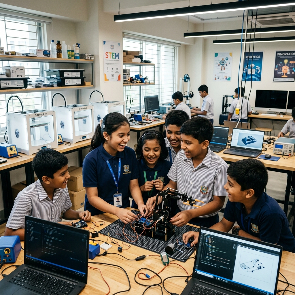 Bengali Students in Robotics Lab
