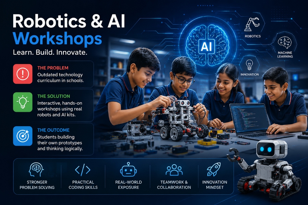 Students attending the best robotics classes in Burdwan